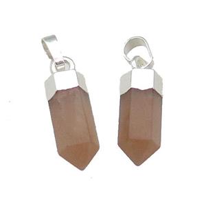 Red Aventurine Bullet Pendant Silver Plated, approx 6x16mm [GM17507]