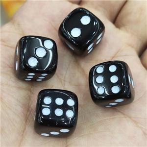 Black Onyx Agate Cube Dice, approx 15mm [GM17530]