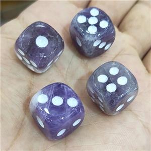 Purple Amethyst Cube Dice, approx 15mm [GM17538]