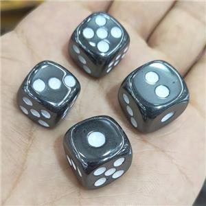 Black Hematite Cube Dice, approx 15mm [GM17542]