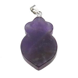 Amethyst Shield Pendant Purple, approx 17-26mm [GM17551]