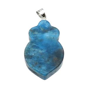 Blue Apatite Shield Pendant, approx 17-26mm [GM17553]