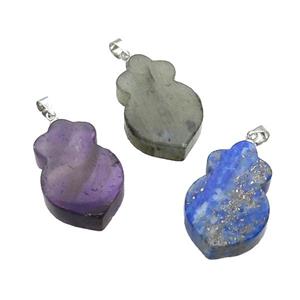 Mix Gemstone Shield Pendant, approx 17-26mm [GM17554]