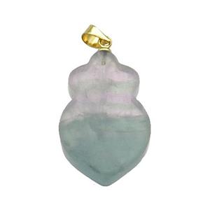 Multicolor Fluorite Shield Pendant, approx 17-26mm [GM17557]