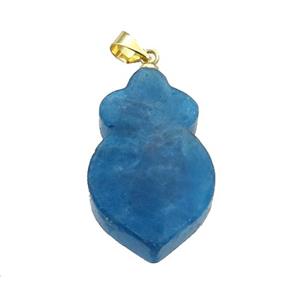 Blue Apatite Shield Pendant, approx 17-26mm [GM17561]
