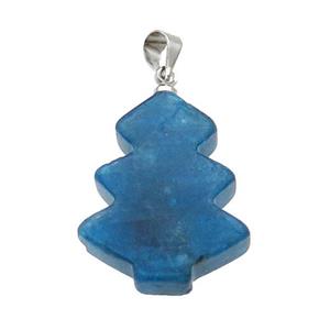 Blue Apatite Christmas Tree Pendant, approx 19-24mm [GM17569]