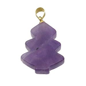 Purple Amethyst Christmas Tree Pendant, approx 19-24mm [GM17575]