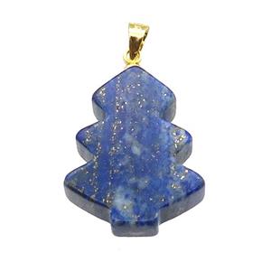 Blue Lapis Lazuli Christmas Tree Pendant, approx 19-24mm [GM17576]