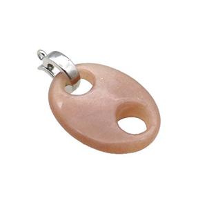 Peach Sunstone Pignose Pendant, approx 18-25mm [GM17608]