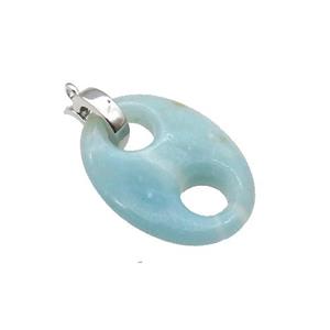 Blue Amazonite Pignose Pendant, approx 18-25mm [GM17615]