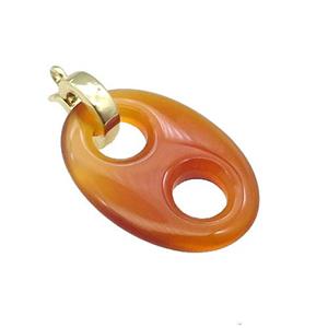 Red Carnelian Agate Pignose Pendant, approx 18-25mm [GM17627]