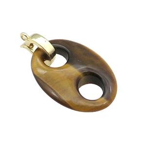 Tiger Eye Stone Pignose Pendant, approx 18-25mm [GM17628]
