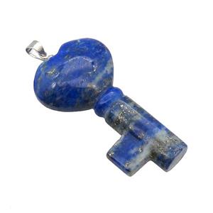 Blue Lapis Key Pendant, approx 22-40mm [GM17643]