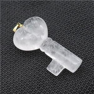 Clear Quartz Key Pendant, approx 22-40mm [GM17645]