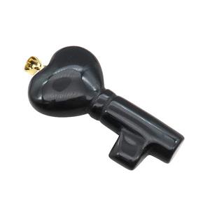 Black Onyx Agate Key Pendant, approx 22-40mm [GM17653]