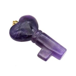 Purple Amethyst Key Pendant, approx 22-40mm [GM17657]