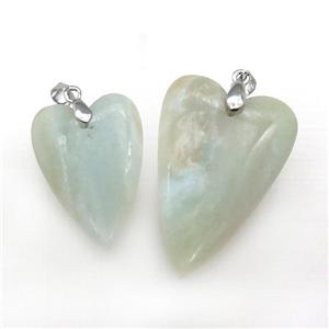 Chinese Amazonite Heart Pendant, approx 20-30mm [GM17664-S]
