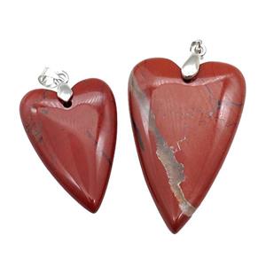Red Jasper Heart Pendant, approx 20-30mm [GM17668-S]