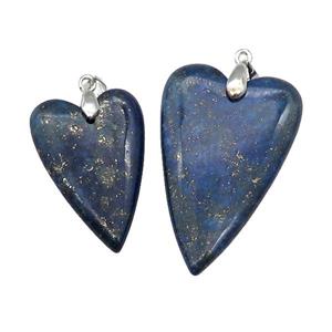 Blue Lapis Lazuli Heart Pendant, approx 25-40mm [GM17672-L]
