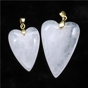 Clear Quartz Heart Pendant, approx 20-30mm [GM17675-S]