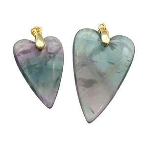 Multicolor Fluorite Heart Pendant, approx 20-30mm [GM17679-S]