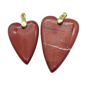 Red Jasper Heart Pendant, approx 20-30mm [GM17681-S]