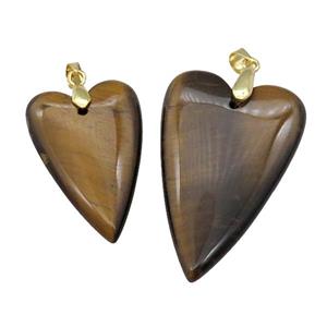 Yellow Tiger Eye Stone Heart Pendant, approx 20-30mm [GM17684-S]