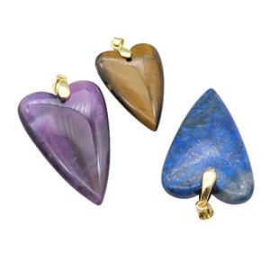 Mixed Gemstone Heart Pendant, approx 20-30mm [GM17687-S]