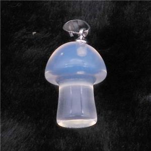White Opalite Mushroom Pendant, approx 15-20mm [GM17726]