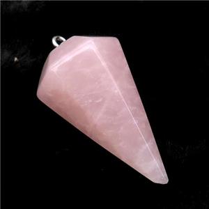 Pink Rose Quartz Pendulum Pendant, approx 17-38mm [GM17731]