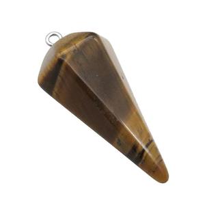 Natural Tiger Eye Stone Pendulum Pendant, approx 17-38mm [GM17735]
