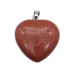 Golden Sandstone Heart Pendant, approx 25mm [GM17738]