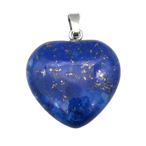Blue Lapis Lazuli Heart Pendant, approx 25mm [GM17740]