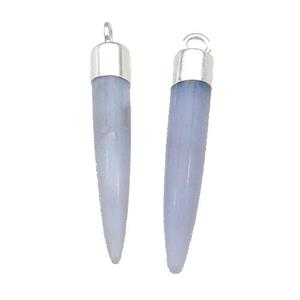 Blue Lace Agate Bullet Pendant Silver Plated, approx 5-30mm [GM17786]