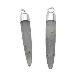 Labradorite Bullet Pendant Silver Plated, approx 5-30mm [GM17791]