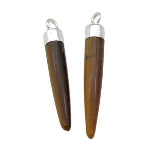 Tiger Eye Stone Bullet Pendant Silver Plated, approx 5-30mm [GM17797]