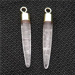 Clear Quartz Bullet Pendant Gold Plated, approx 5-30mm [GM17800]