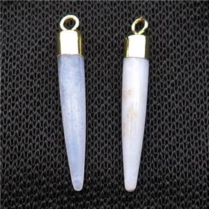 Blue Lace Agate Bullet Pendant Gold Plated, approx 5-30mm [GM17802]
