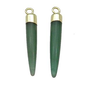 Green Aventurine Bullet Pendant Gold Plated, approx 5-30mm [GM17810]