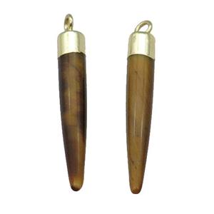 Tiger Eye Stone Bullet Pendant Gold Plated, approx 5-30mm [GM17814]
