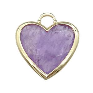 Purple Amethyst Heart Pendant Faceted Gold Plated, approx 20mm [GM17870]