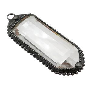 Crystal Glass Pendant Gunmetal Black, approx 35-80mm [GM17876]