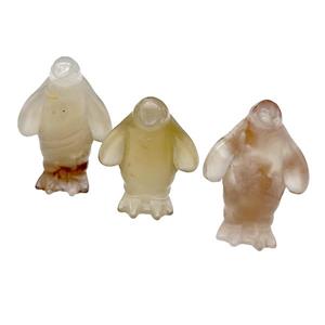 Cherry Sakura Agate Penguin Charm No Hole, approx 25-35mm [GM17884]