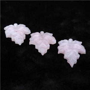 Pink Rose Quartz MapleLeaf Pendant, approx 35-40mm [GM17885]