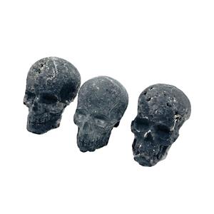 Natural Agate Druzy Geode Skull No Hole, approx 18-28mm [GM17891]