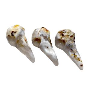 Natural Agate Crow Head Mouth Charm Pendant, approx 22-50mm [GM17896]