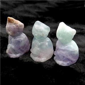 Natural Multicolor Fluorite Cat No Hole, approx 22-30mm [GM17911]