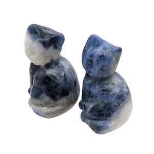 Blue Sodalite Cat No Hole, approx 22-30mm [GM17913]
