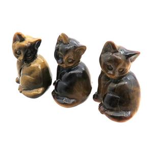Tiger Eye Stone Cat No Hole, approx 22-30mm [GM17915]