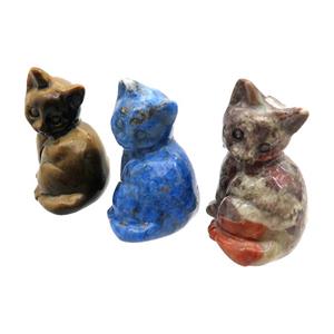 Mix Gemstone Cat No Hole, approx 22-30mm [GM17918]